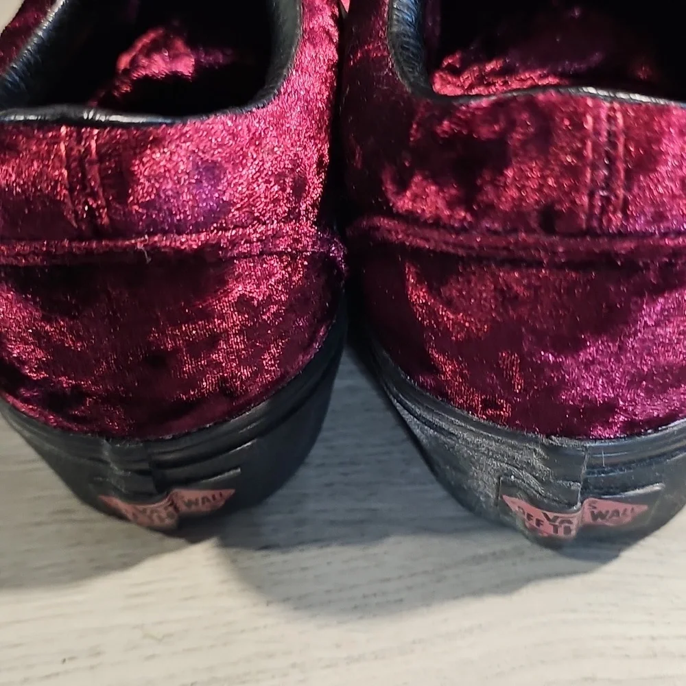 Vans Off The Wall Burnt Russet Maroon Crushed. Vans Velvet Maroon Sneakers - Picture 5 of 11